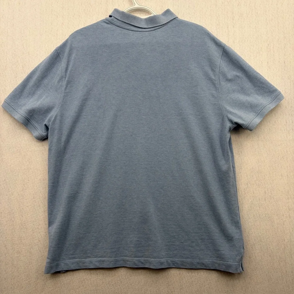 Banana Republic Mens XL Blue Organic Cotton Pique Short Sleeve Polo Shirt Logo